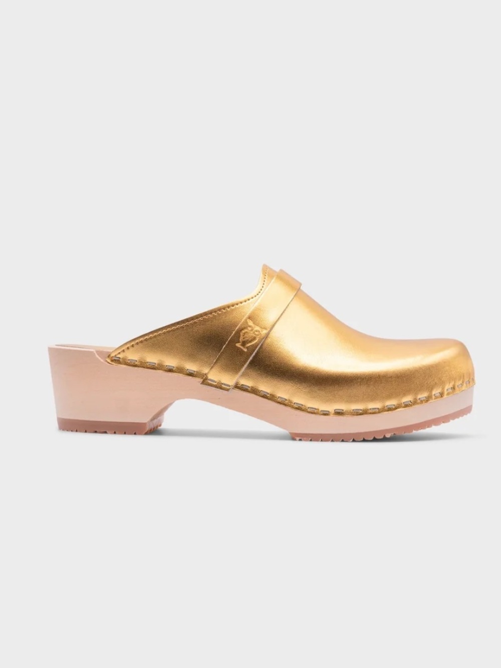 Sandgren Tokyo Classic Clog Mule, Metallic Gold, Size 40